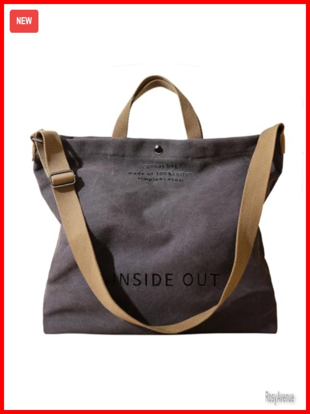 Canvas Tote Bag Large Crossbody Shoulder Handbag Cotton Top Handle